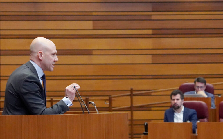 Carlos Menéndez (VOX) en el Pleno de las Cortes - ICAL