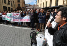 Protestas a favor del soterramiento y contra el biogás con motivo de la visita de Pedro Sánchez a Palencia - Brágimo ICAL