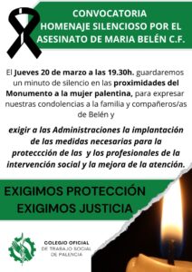 CONVOCATORIA SILENCIOSA 20 DE MARZO COTS PALENCIA