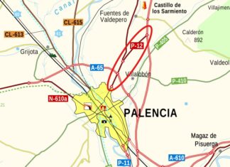 Carretera P-12 de acceso a la cuidad de Palencia