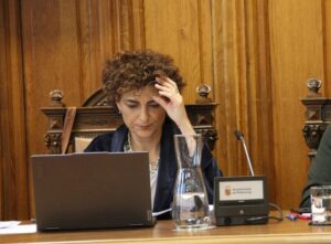 Judith Castro, concejala de Impulso económico, en el Pleno del Ayuntamiento de Palencia