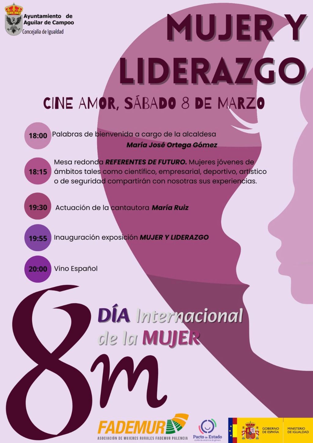 Cartel de la programación del día de la mujer en Aguilar de Campoo