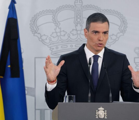 Pedro Sánchez en comparecencia. RTVE