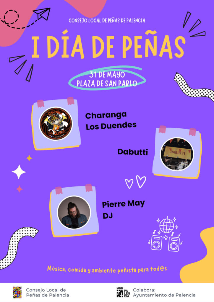 Cartel del Día de peñas en la Feria Chica de Palencia