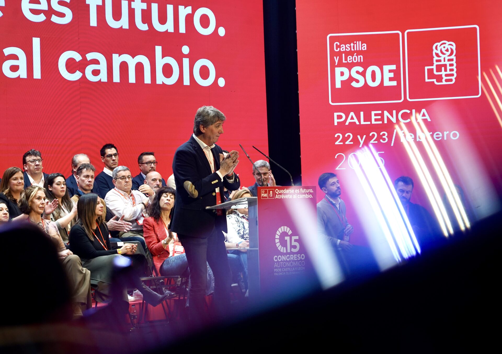 Intervención del nuevo secretario regional del PSOE Carlos Martínez en Palencia. / Brágimo (ICAL)