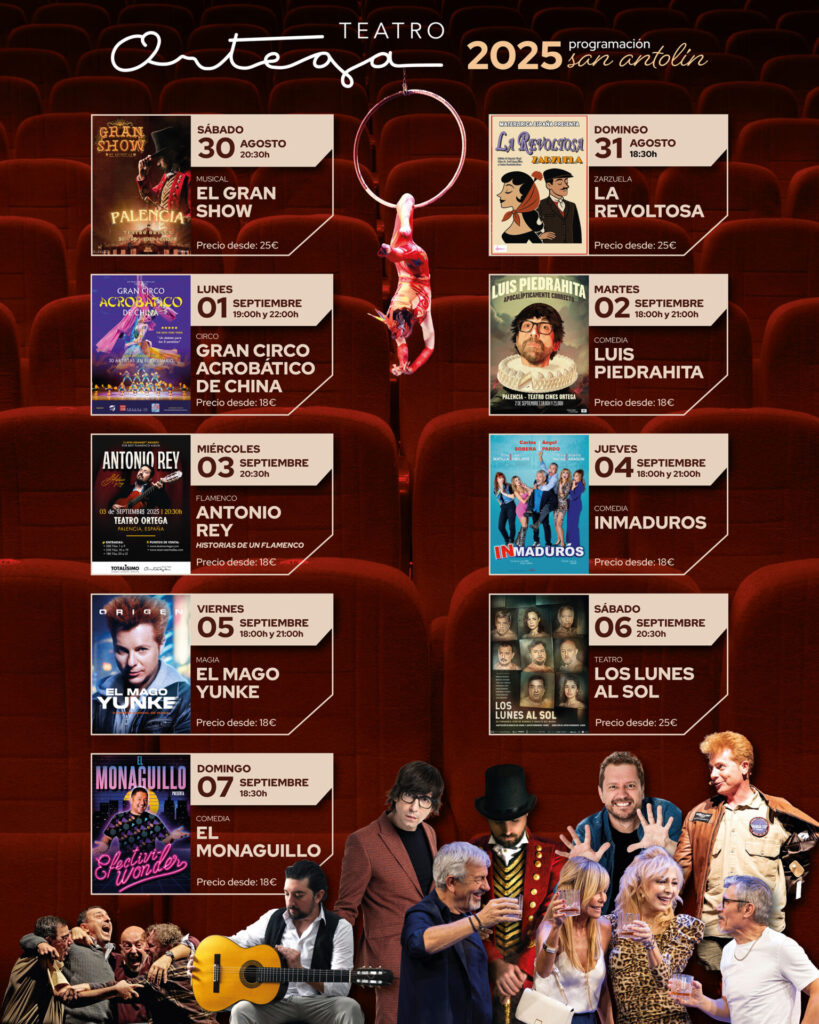 programa de Fiestas de San Antolín 2025 en el Teatro Ortega