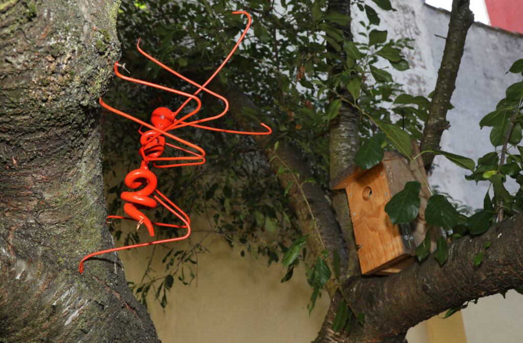 Exposición 'Bichos' de José Castrillo en el patio del museo de arte contemporáneo de Carrión de los Condes (Palencia). Brágimo (ICAL)