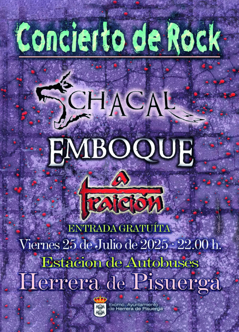 Cartel del concierto de rock en Herrera de Pisuerga