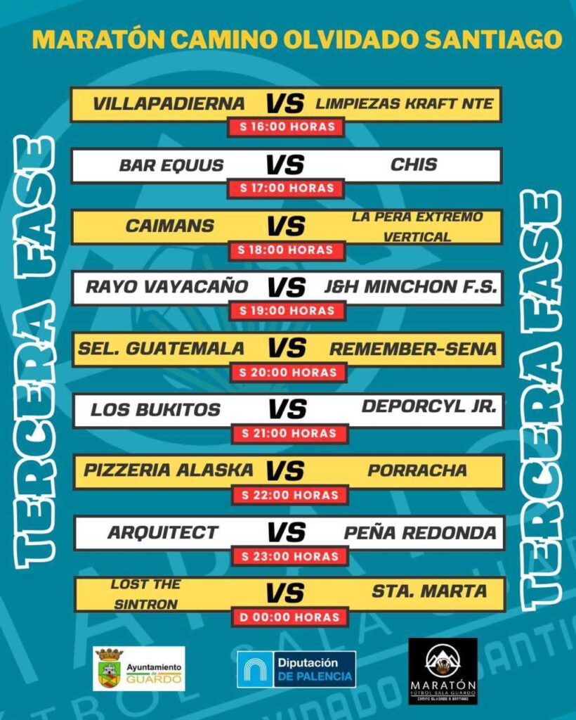 Encuentros de la tercera fase del Maratón de Fútbol Sala Camino Olvidado en Guardo 2025