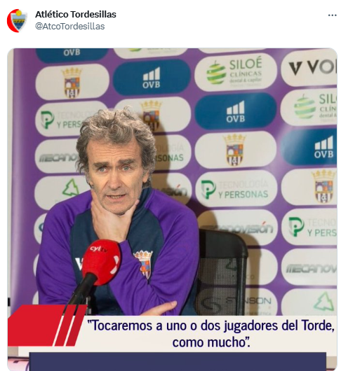 Tuit del Atlético Tordesillas