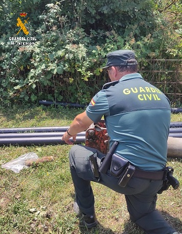 Destruido un proyectil localizado en la localidad de Cabria. Fotografía: Guardia Civil
