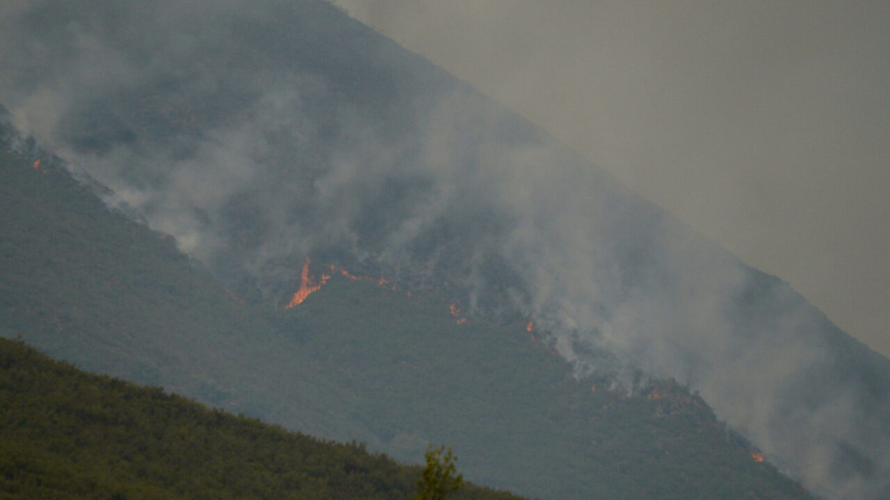 Imagen de un incendio hoy en la provincia de León. / ICAL