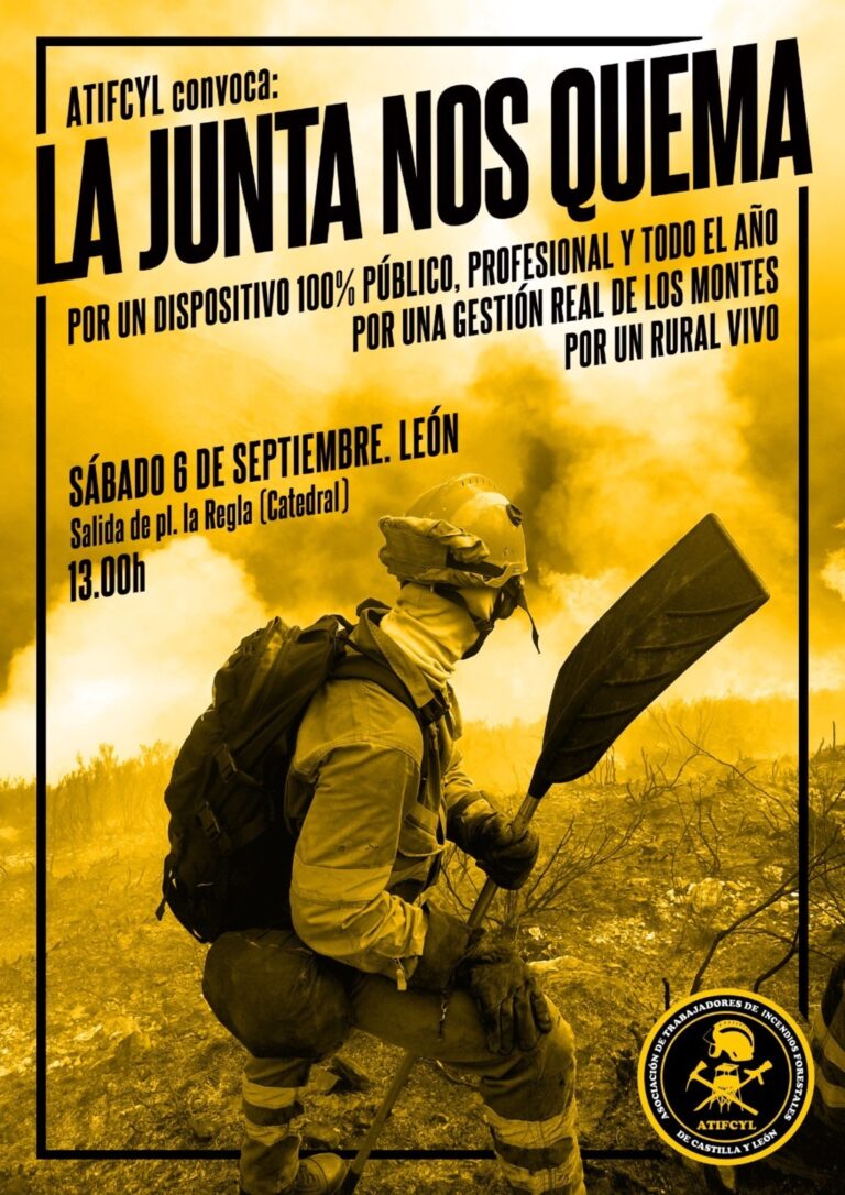 Cartel de la manifestación contra los incendios forestales en Castilla y León