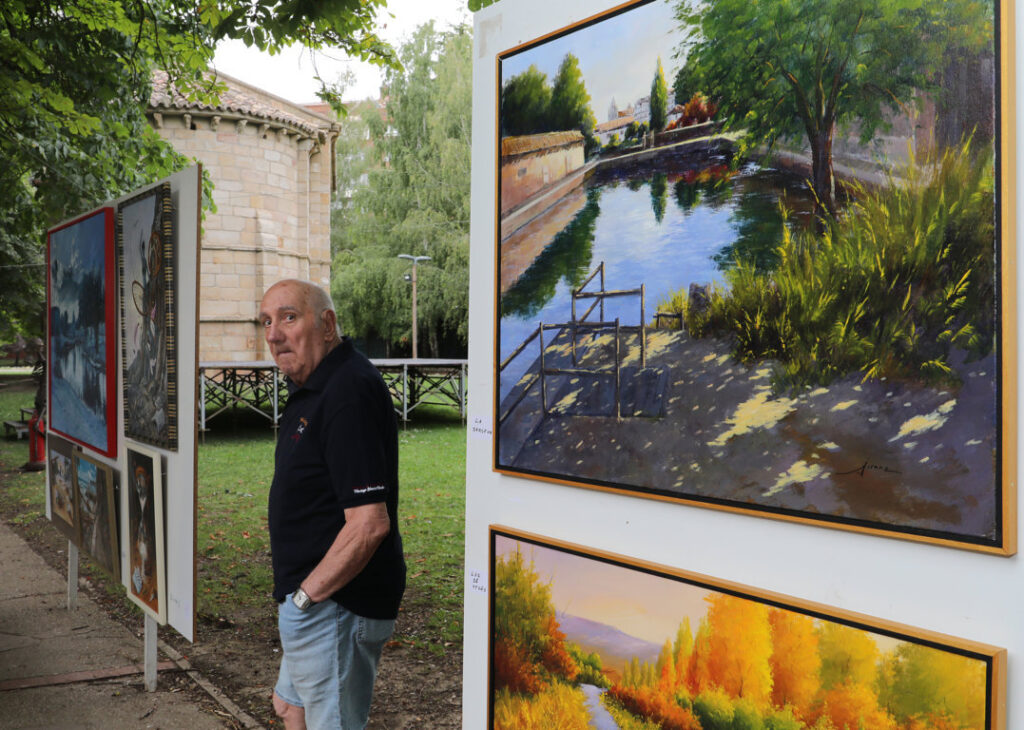 Arte al aire libre en la Huerta Guadián durante las fiestas de San Antolín de Palencia organizado por el grupo Muriel reúne a 44 artistas de España y Francia