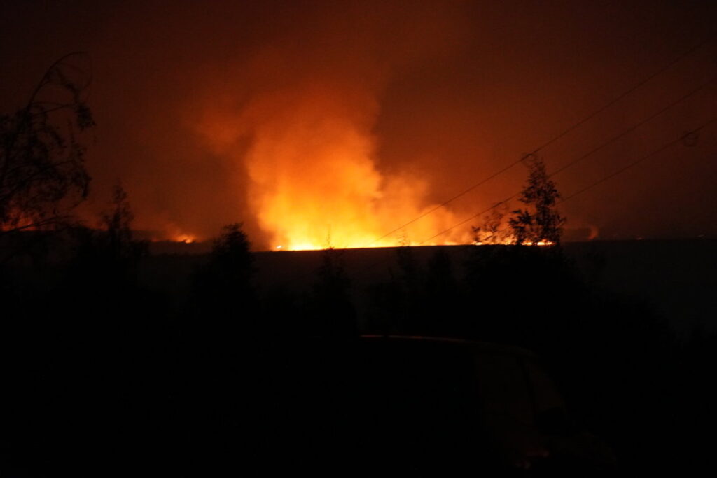 Incendio en Villalba de Guardo, la noche del domingo 17 de agosto