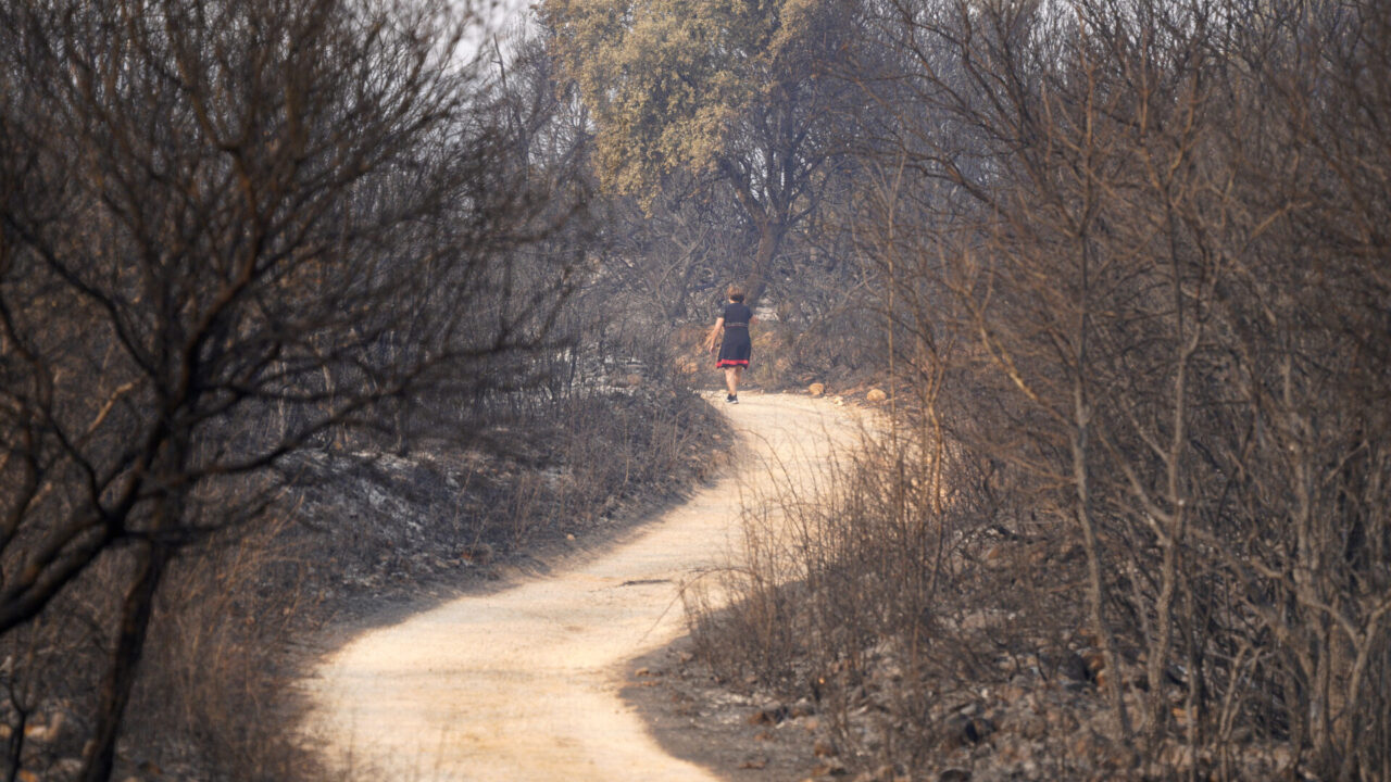 Incendio en Las Médulas (León). Fotografía: César Hornija (ICAL)