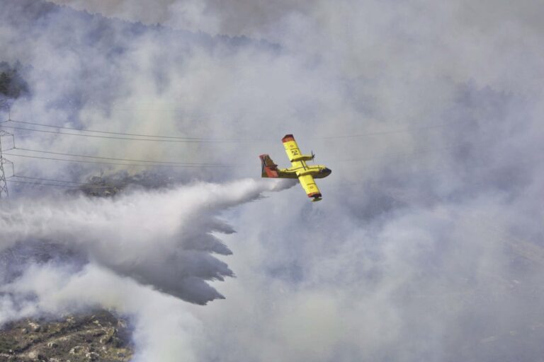 Incendio en la frontera de Galicia y Castilla y León en la localidad zamorana de Castromil