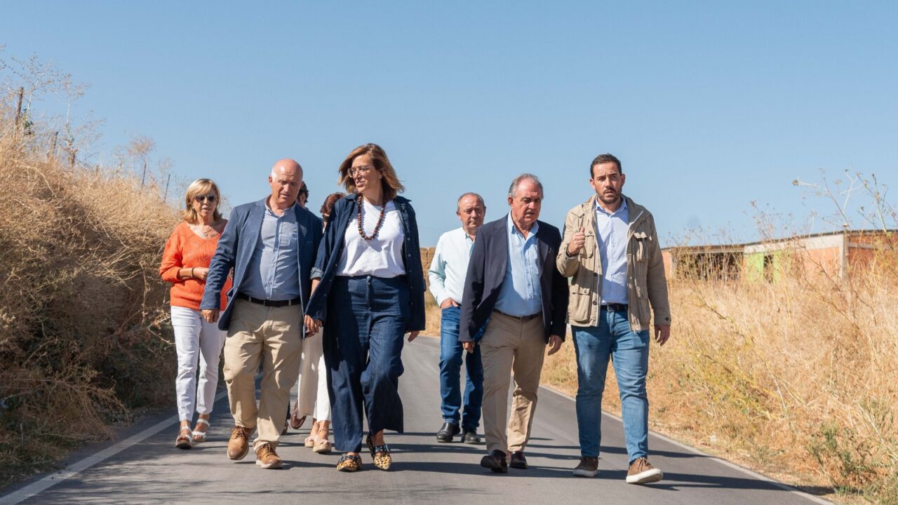 Visita institucional a Dueñas para conocer el estado final de las obras en la carretera PP-9031