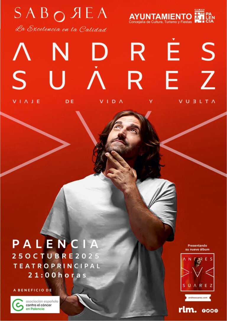 Cartel del concierto de Andrés Suárez en Palencia