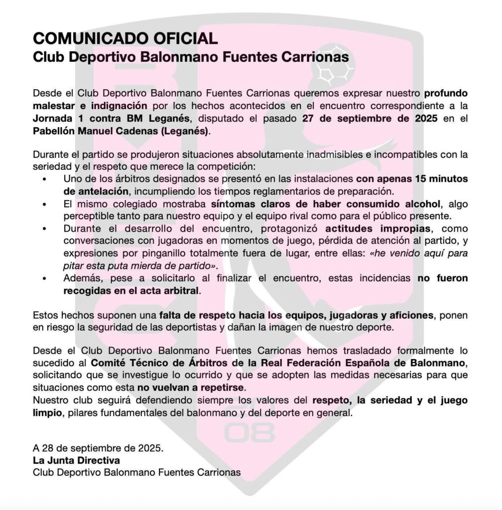 Comunicado BM Fuentes Carrionas