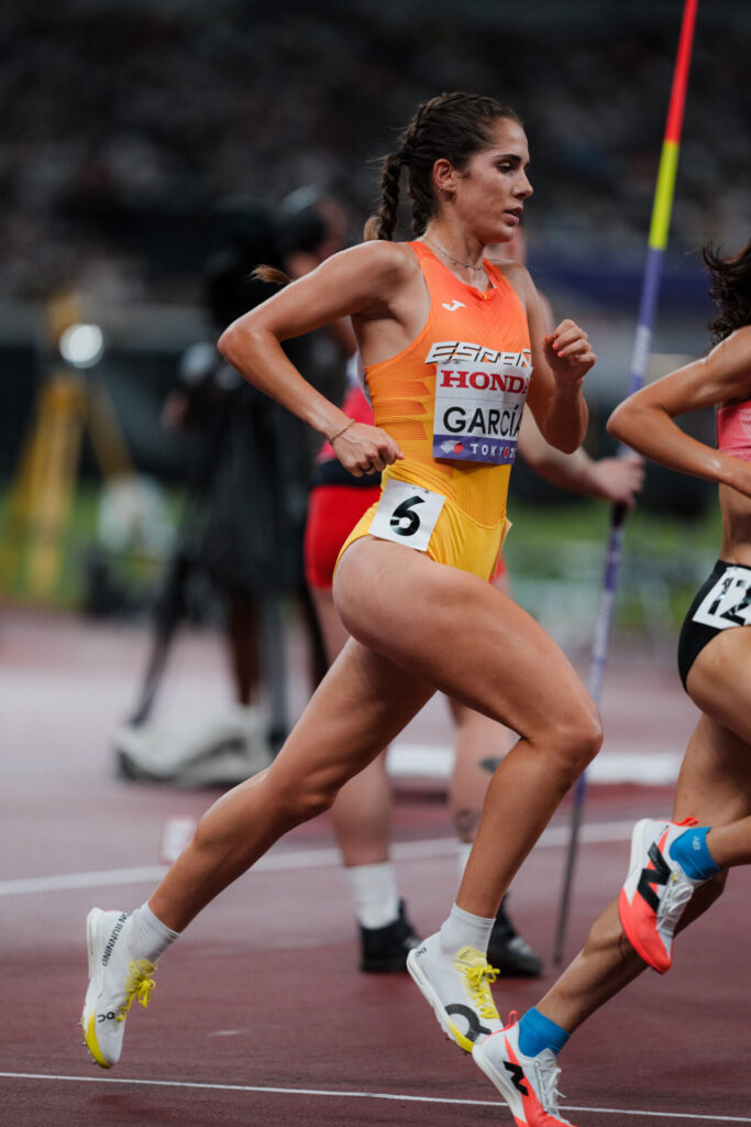Marta García en la final 5.000 femenino en el Mundial de Tokio. RFEA