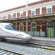 Un tren AVE en la estación de Palencia, en los días previos a la puesta en servicio de la línea en septiembre de 2015. / Óscar Herrero