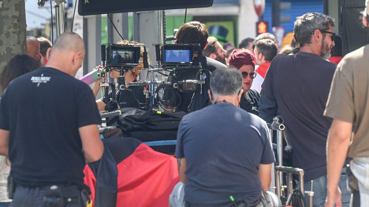 Grabación de la película 'Buen Camino', que también se rodó en Boadilla del Camino en septiembre. / Ricardo Ordóñez (ICAL)