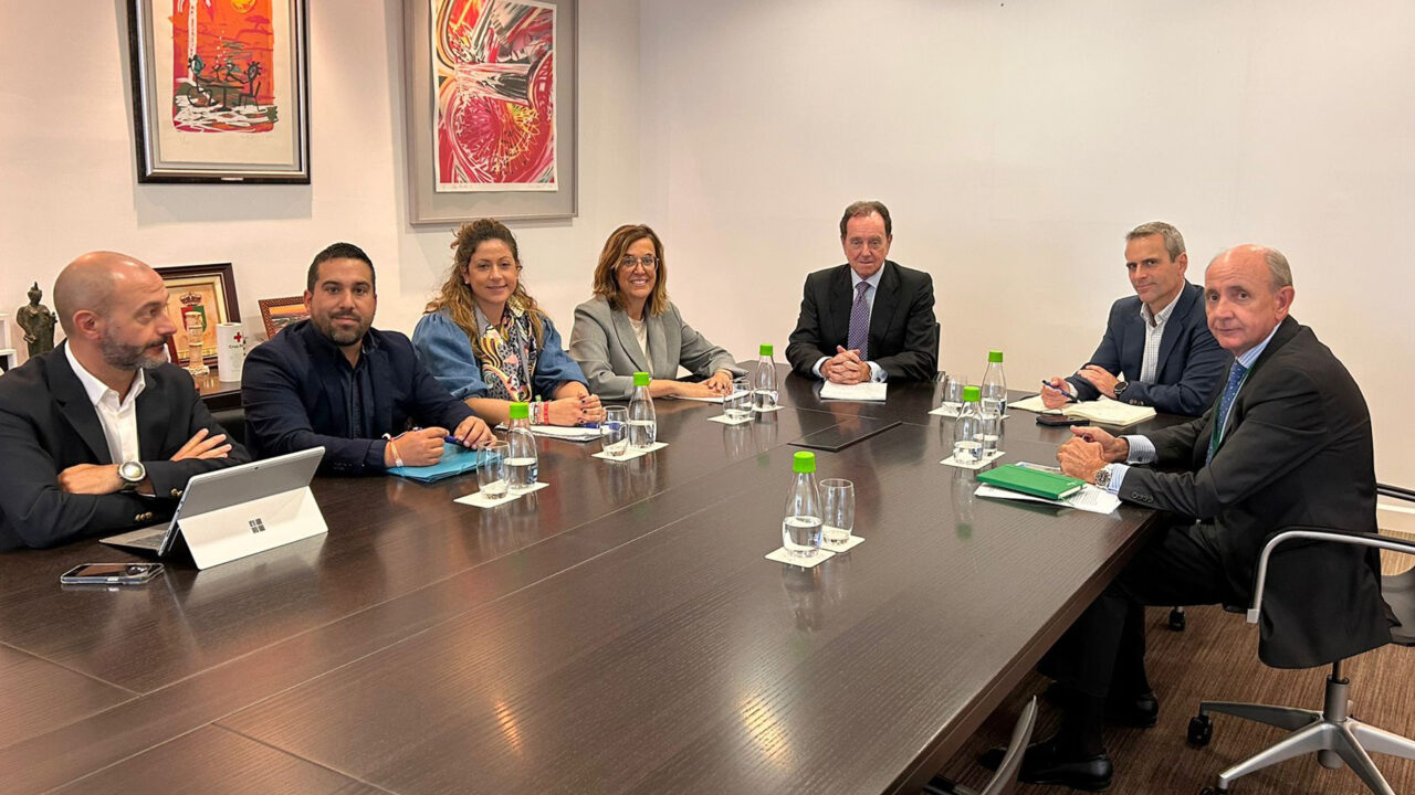 Reunión de trabajo entre la Diputación de Palencia y la Fundación Iberdrola España. Asisten el director de Iberdrola, Ramón Castresana, y el presidente, Jaime Alfonsín. Y por parte de la Diputación, la presidenta , Ángeles Armisén, el diputado de Desarrollo Socioeconómico, Francisco Pérez, y la diputada de Cultura, Carolina Valbuena.