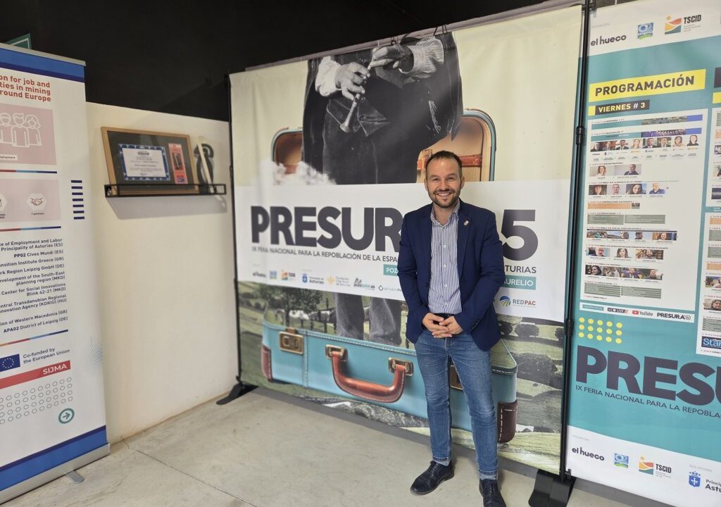 Cristian Delgado, Alcalde de Barruelo, en la feria Presura 2025 de San Martín del Rey Aurelio, Asturias