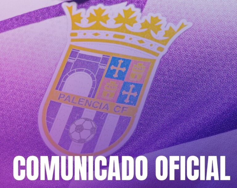 Logotipo del Palencia CF con texto de comunicado oficial
