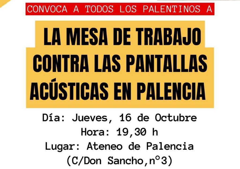 Cartel contra las pantallas acústicas