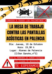 Cartel contra las pantallas acústicas