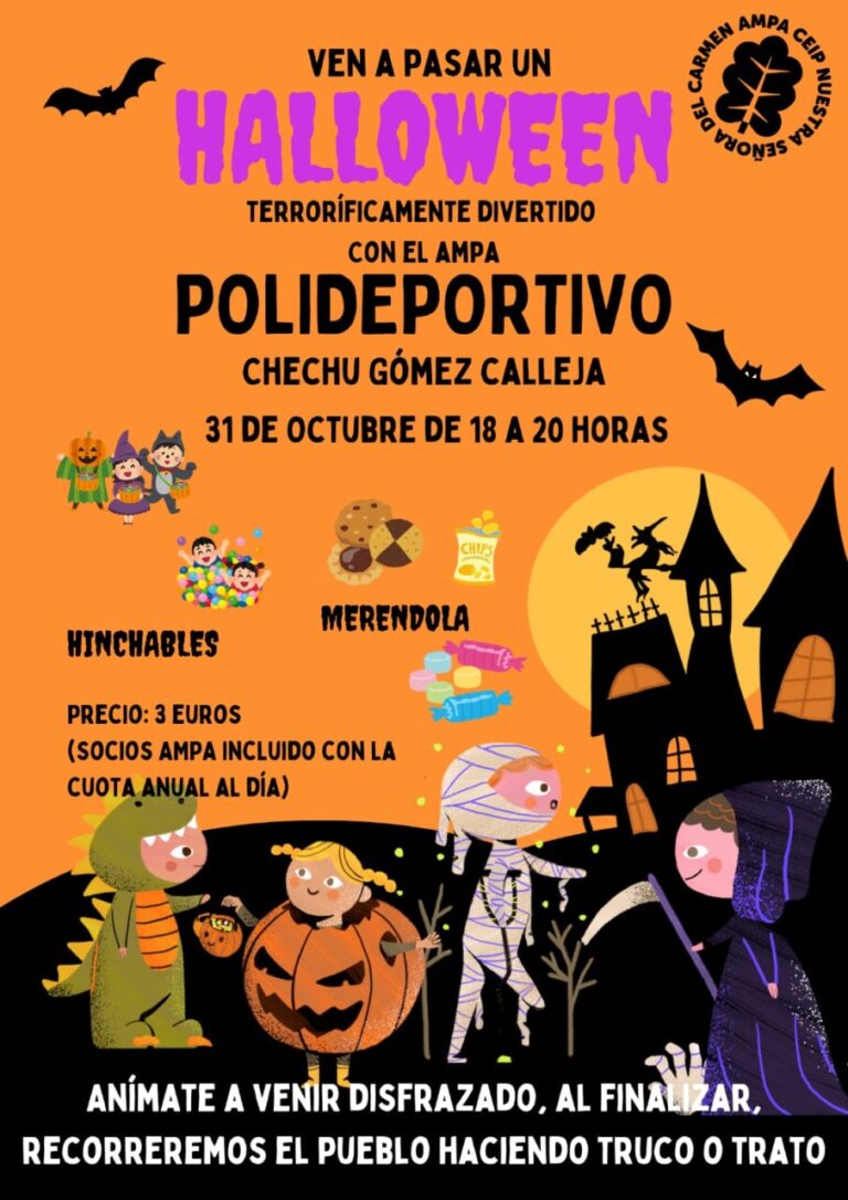Cartel de Halloween en Barruelo de Santullán con actividades familiares