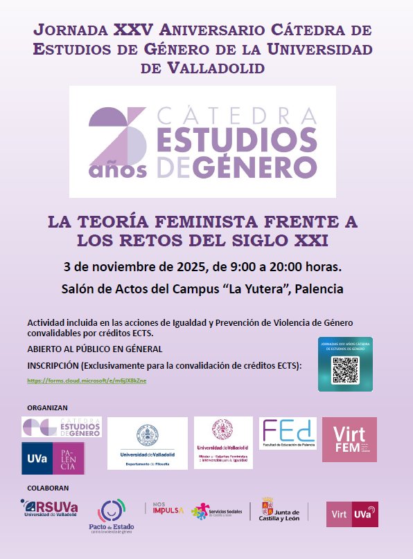 Cartel del 25 aniversario de la Cátedra de Estudios de Género de la UVa