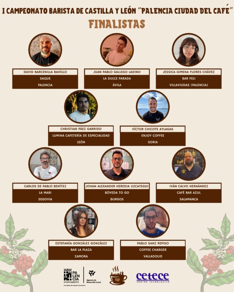 Finalistas del campeonato barista de Castilla y León en Palencia