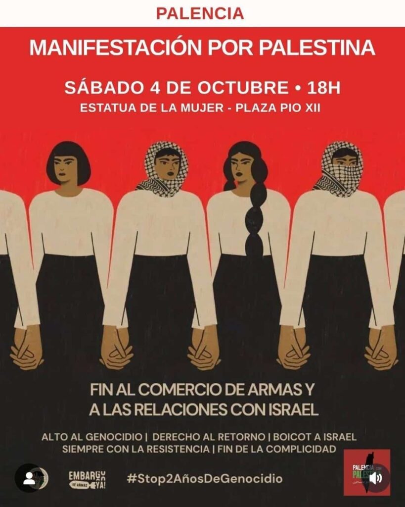 Cartel de la movilización por Palestina en Palencia