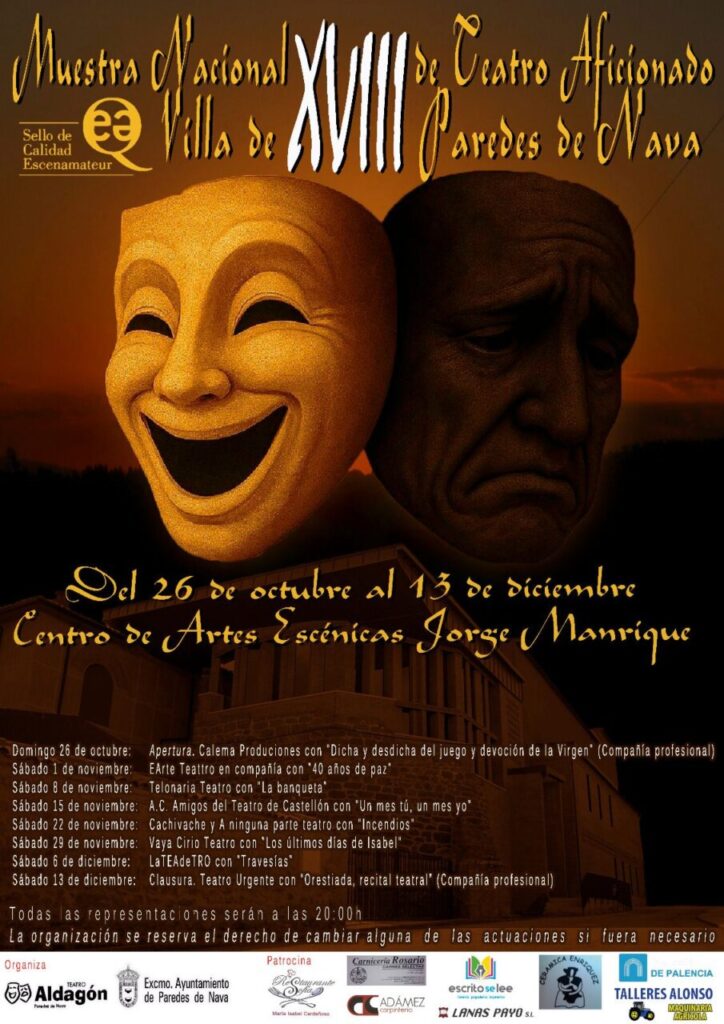 Cartel de la Muestra Nacional de Teatro Aficionado en Paredes de Nava