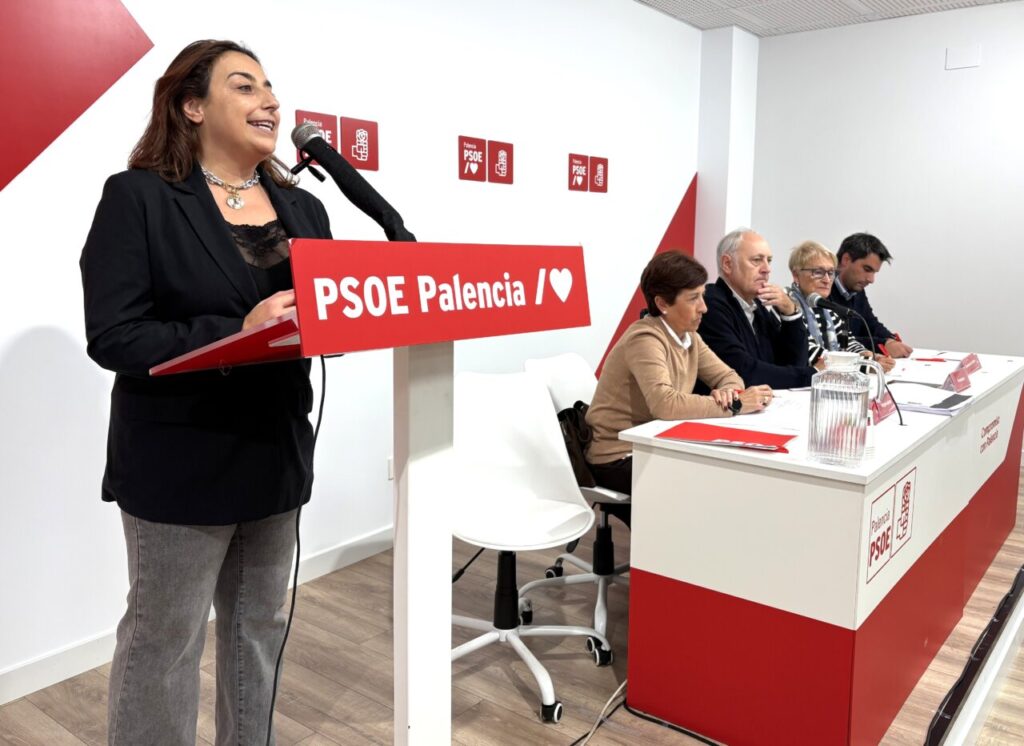 Reunión del Comité Provincial del PSOE en Palencia con varios miembros presentes.