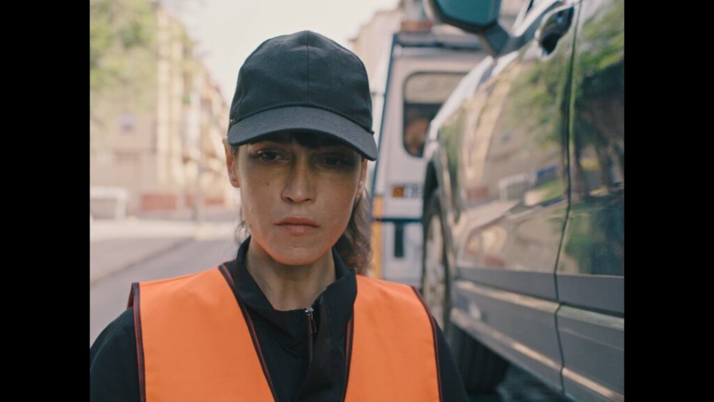 Escena del cortometraje Berta con actriz en primer plano