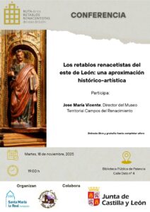 Cartel de la conferencia sobre retablos renacentistas en Palencia