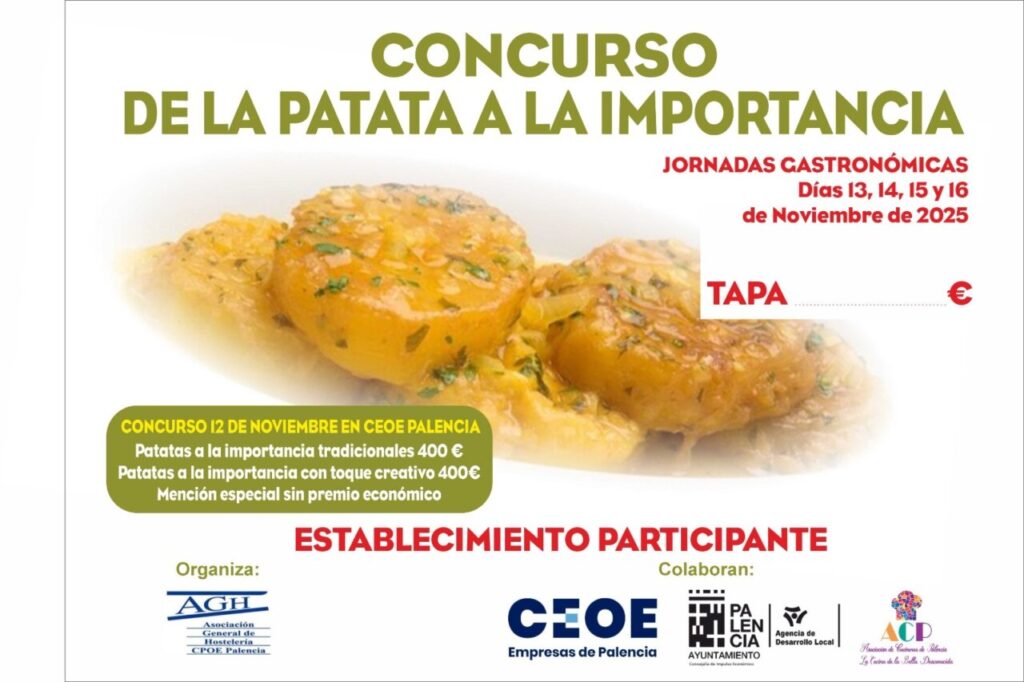Cartel del concurso y Jornadas de la Patata a la importancia en Palencia 2025