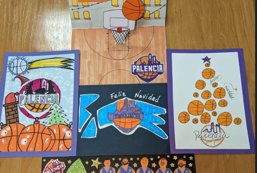 Postales navideñas del concurso del club de baloncesto de Palencia