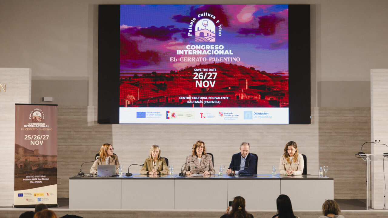 Panel de discusión en el Congreso Internacional sobre el paisaje del vino en Baltanás.