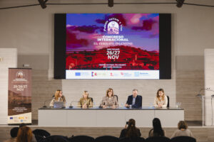 Panel de discusión en el Congreso Internacional sobre el paisaje del vino en Baltanás.