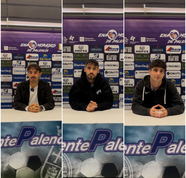 Felipe Peredo, Mikel Prieto y Bruno Citores en una rueda de prensa antes del derbi