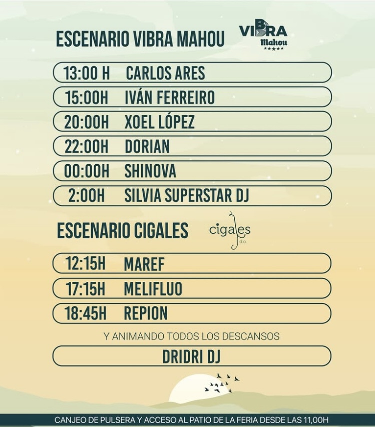 Cartel del Intromusic Festival con horarios de artistas en Valladolid