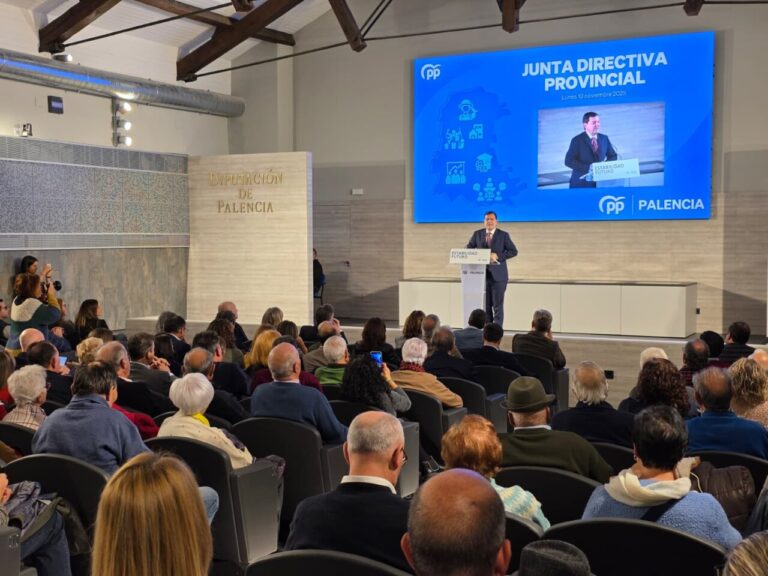 Alfonso Fernández Mañueco hablando en la Junta Directiva del PP en Palencia