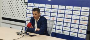 Saulo Hernández, durante la rueda de prensa posterior al partido. / Sandra Macho