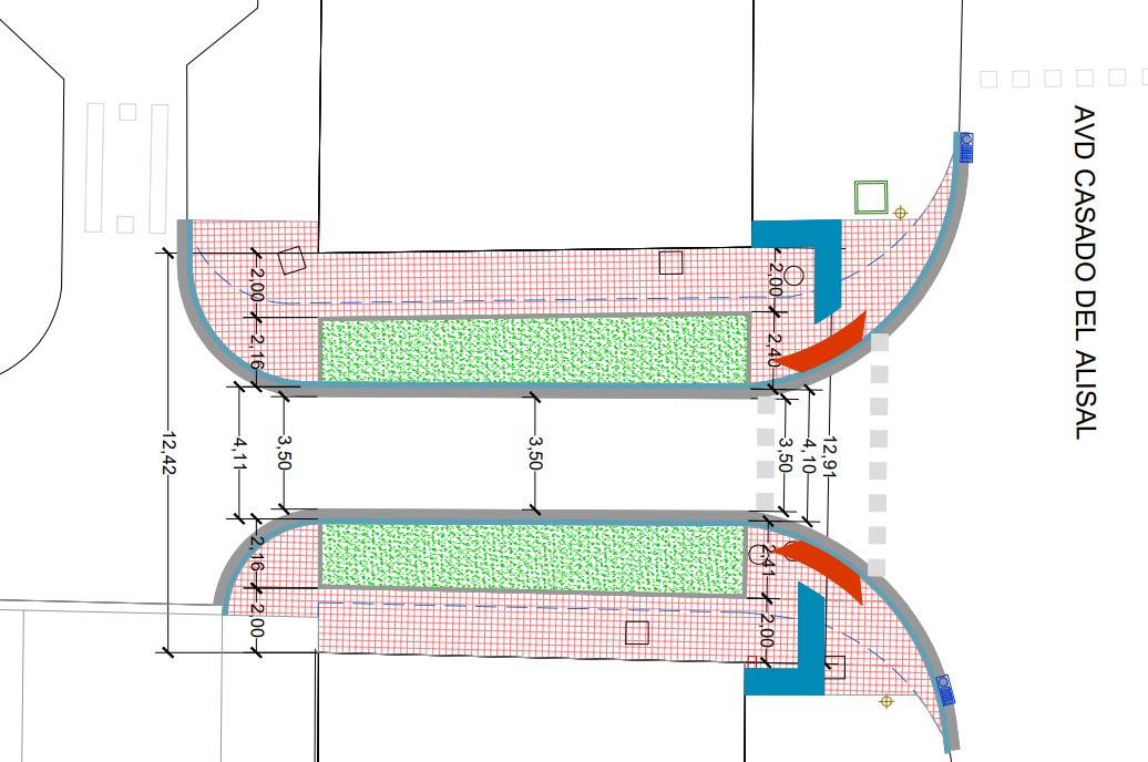 Plano de mejora de aceras y renaturalizaciones en el barrio del Cristo en Palencia