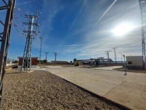Vista de la nueva subestación eléctrica Herrera de Valdecañas en Palencia